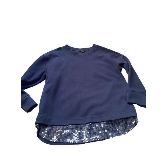 J.crew navy sweatshirt with sequin undertone size XS - Picture 1 of 5